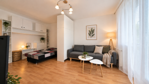 1-izbový byt využiteľný ako 2-izbový | kompletne zariadený | centrum Púchova | 499 € s energiami